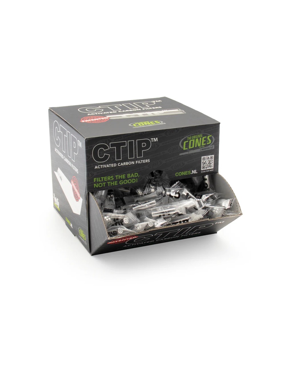 Filtros Carbón Aluminio CTIP Display (500uds) (Cones) Filtros Carbón Aluminio CTIP Display (500uds) (Cones)