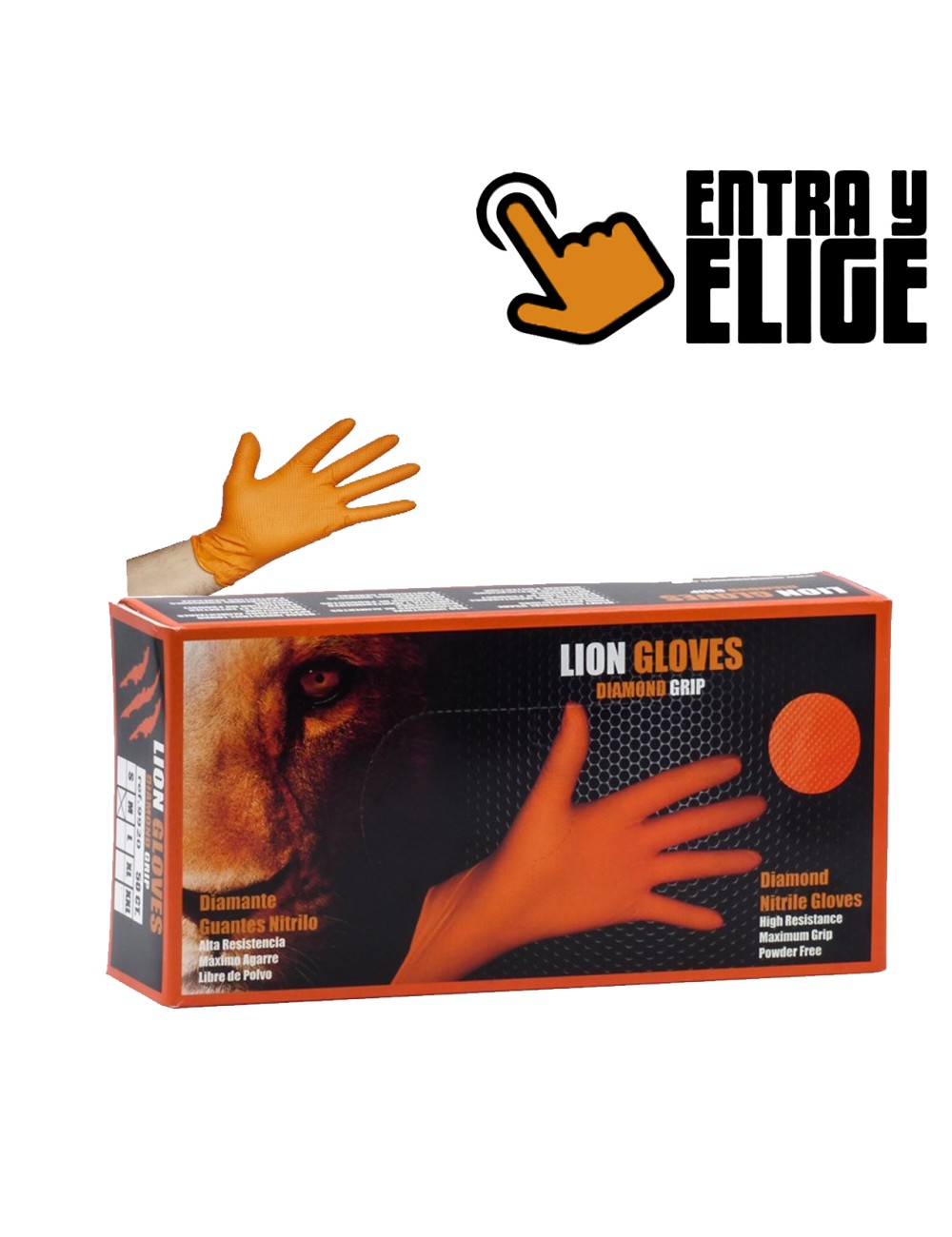 Guantes de Nitrilo Naranja Texturizados (50uds) Guantes de Nitrilo Naranja Texturizados (50uds)
