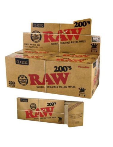 Papel King Size Slim 200 Papeles (40uds) (Raw)