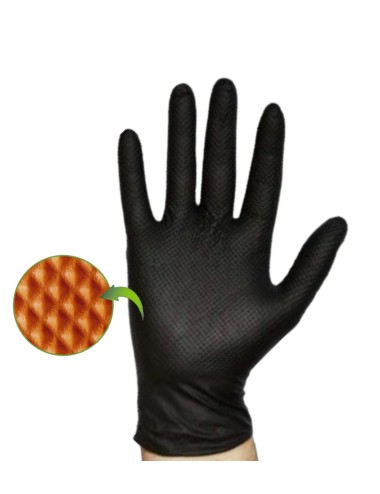 Guantes de Nitrilo NegroTexturizados  (50uds)