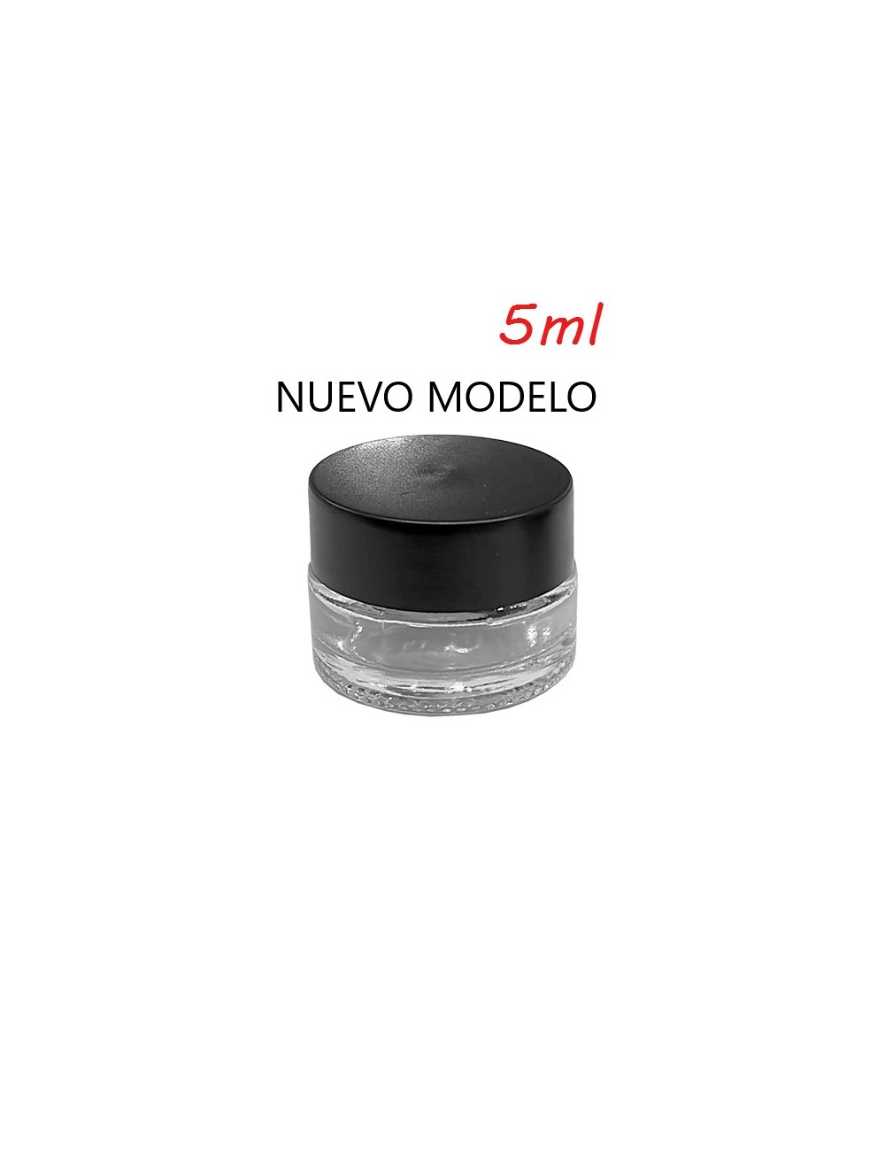 Bote Vidrio con Tapón Negro 5ml (Caja 350) Bote Vidrio con Tapón Negro 5ml (Caja 350)