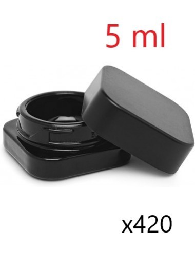 Bote Vidrio Cuadrado Negro opaco 5ml (Caja 420)