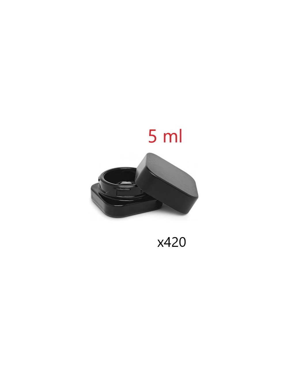 Bote Vidrio Cuadrado Negro opaco 5ml (Caja 420) Bote Vidrio Cuadrado Negro opaco 5ml (Caja 420)