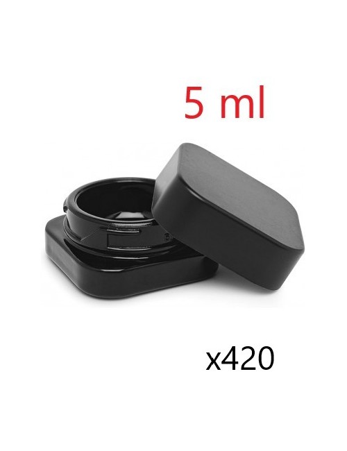 Bote Vidrio Cuadrado Negro opaco 5ml (Caja 420)