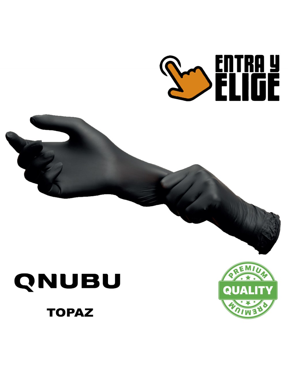 Guantes de Nitrilo lisos QNUBU TOPAZ 300 unidades Guantes de Nitrilo lisos QNUBU TOPAZ 300 unidades