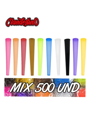 Fundas Cono POP TOP colores MIX + tapones - 109mm  (500uds) CLANDESTINO