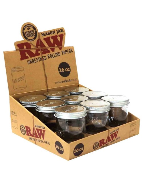 RAW Jar bote de vidrio Mason 473ml (9 Unds)
